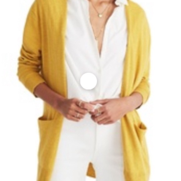 Madewell Summer Ryder open golden yellow lightweight Cardigan XS - Picture 3 of 6